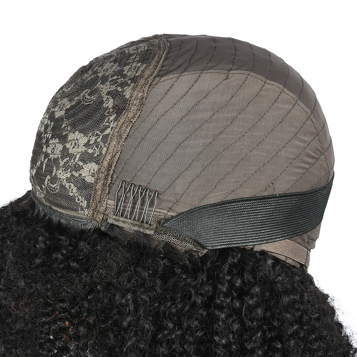 미스 로라 아프로 곱슬머리 인모 가발 250% 밀도 전체 기계 제작 곱슬머리 인모 가발 앞머리 포함 레미 풀 헤어 가발