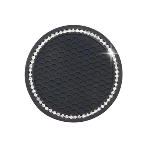 Non-slip Water Cup Pad Diamond Rhinestone Bling Decoration Auto Interior Cup Bottle Anti-skid Rubber Mat Car Accessories