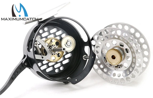 Maximumcatch Automatic Fly Fishing Reel Machined Aluminum Y4 70 Super Light  Silver/Black Fly Reel