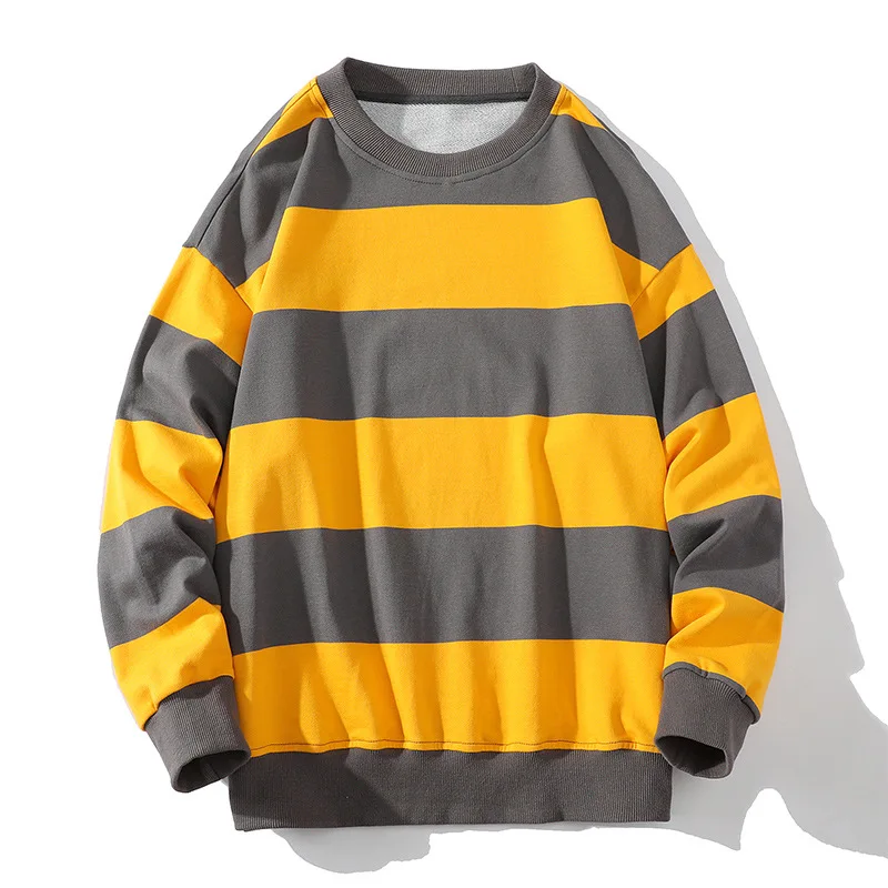 Spring Fall Men's Striped Sweatshirt America Style Vintage Long Sleeve  Casual Loose Pullovers Unisex School Streetwear Chic Tops - AliExpress