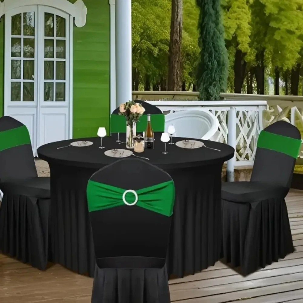 10Pcs Elegant Chair Bowknot Ribbon Decors Modern Wedding Decoration Buckle Vintage Back Cover High Elastic Chair Sash Bow Home