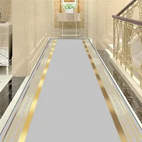 Luxury Gold Hall Corridor Carpet Non-slip Washable Runner Carpets Stairway Hallway Stairs Home Decor Rug Customizable Aisle Rug 1