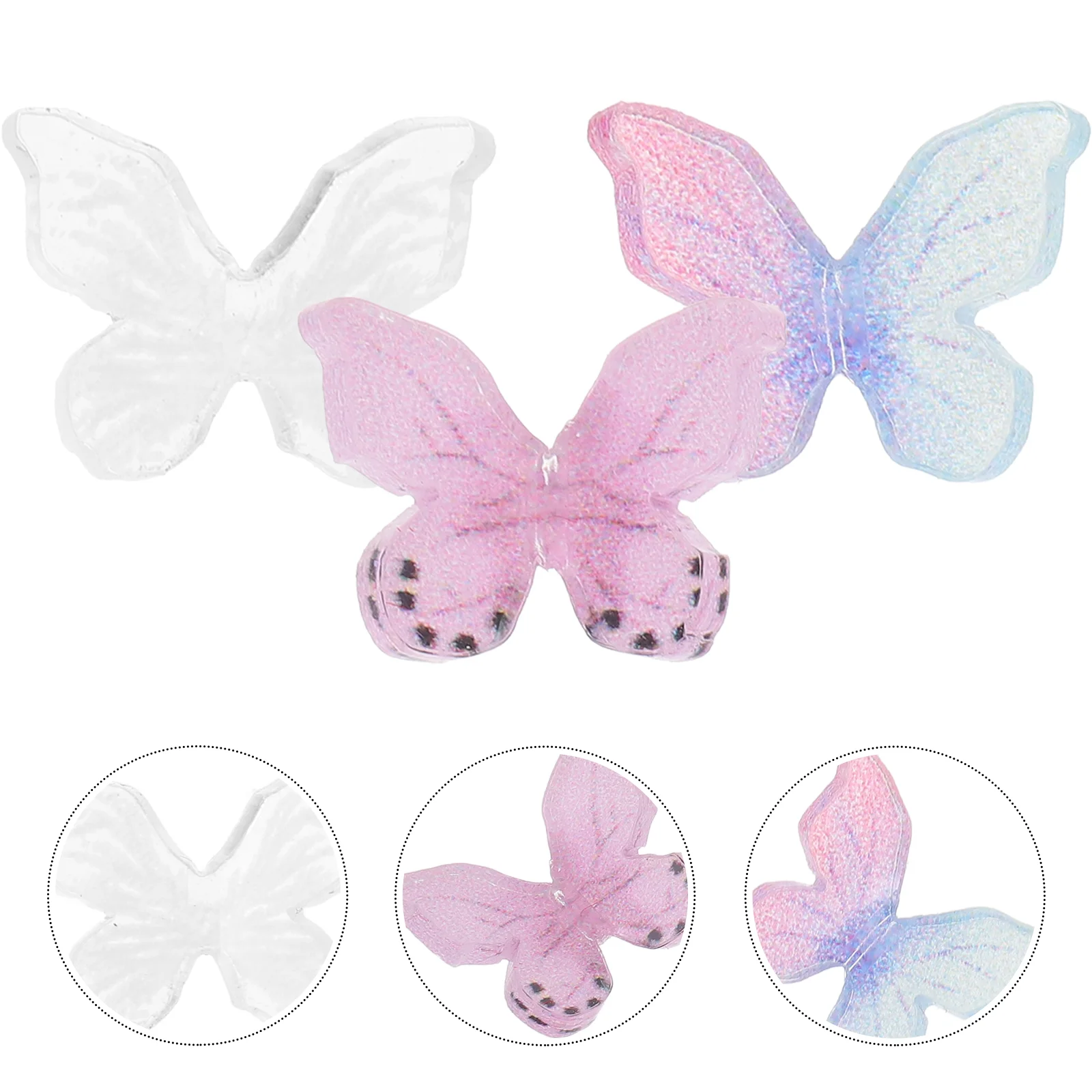 

30 Pcs Mini Butterfly Dollhouse Animals Three-dimensional Butterflies Toys Lawn Micro Landscape Decor Miniature Resin