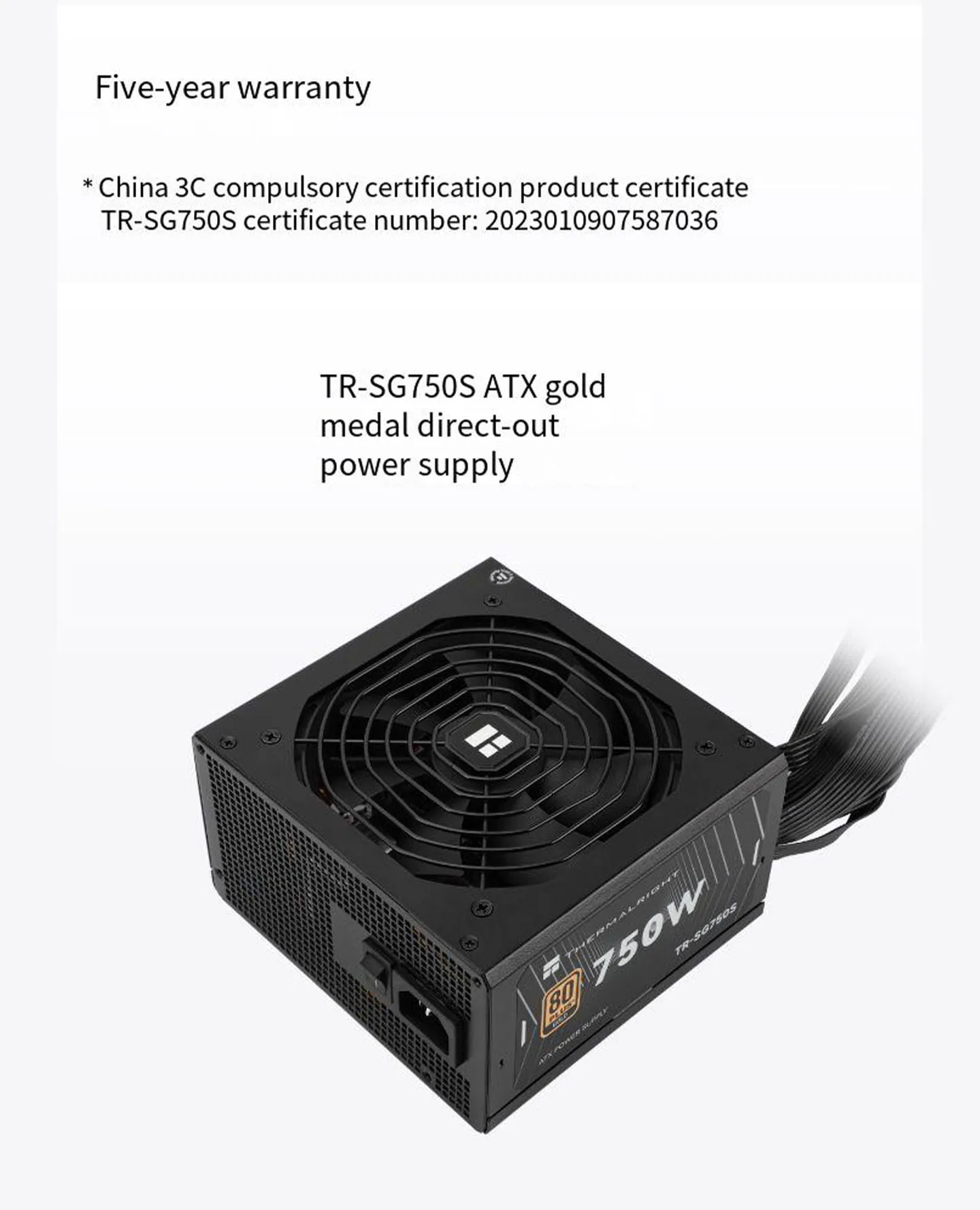 Thermalright TR-SG 750S 750W Non Modular 80 Plus Gold PC Power Supply 23 S4108d8f888cd4486a3b7cade2d5b0f2aQ