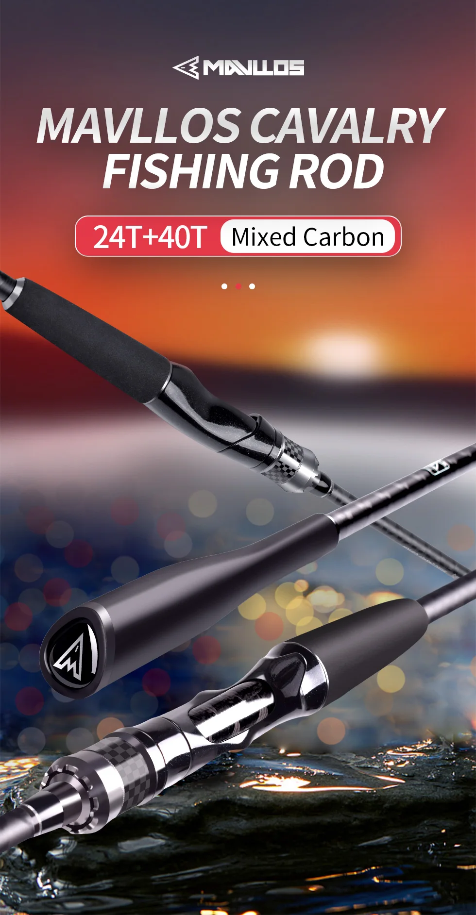 Mavllos Cavalry Bass Fishing Spinning Rod, Carbon M ML Tip 1.98M Lure  5-15g/7-28g 8-25lb Ultralight Carp Fishing Casting Rod