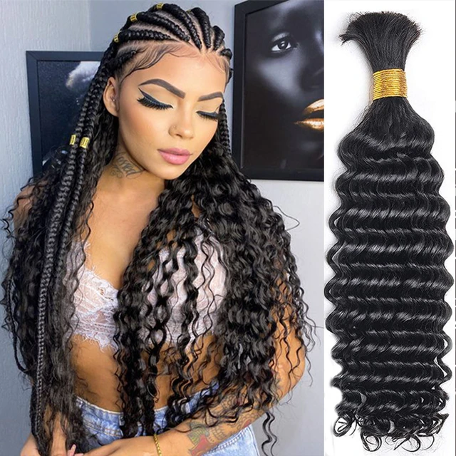 Deep Curl Bulk Human Hair For Braiding 100% Unprocessed Malaysian Virgin Human  Hair Extensions Bundles Micro Braiding Human Hair - AliExpress