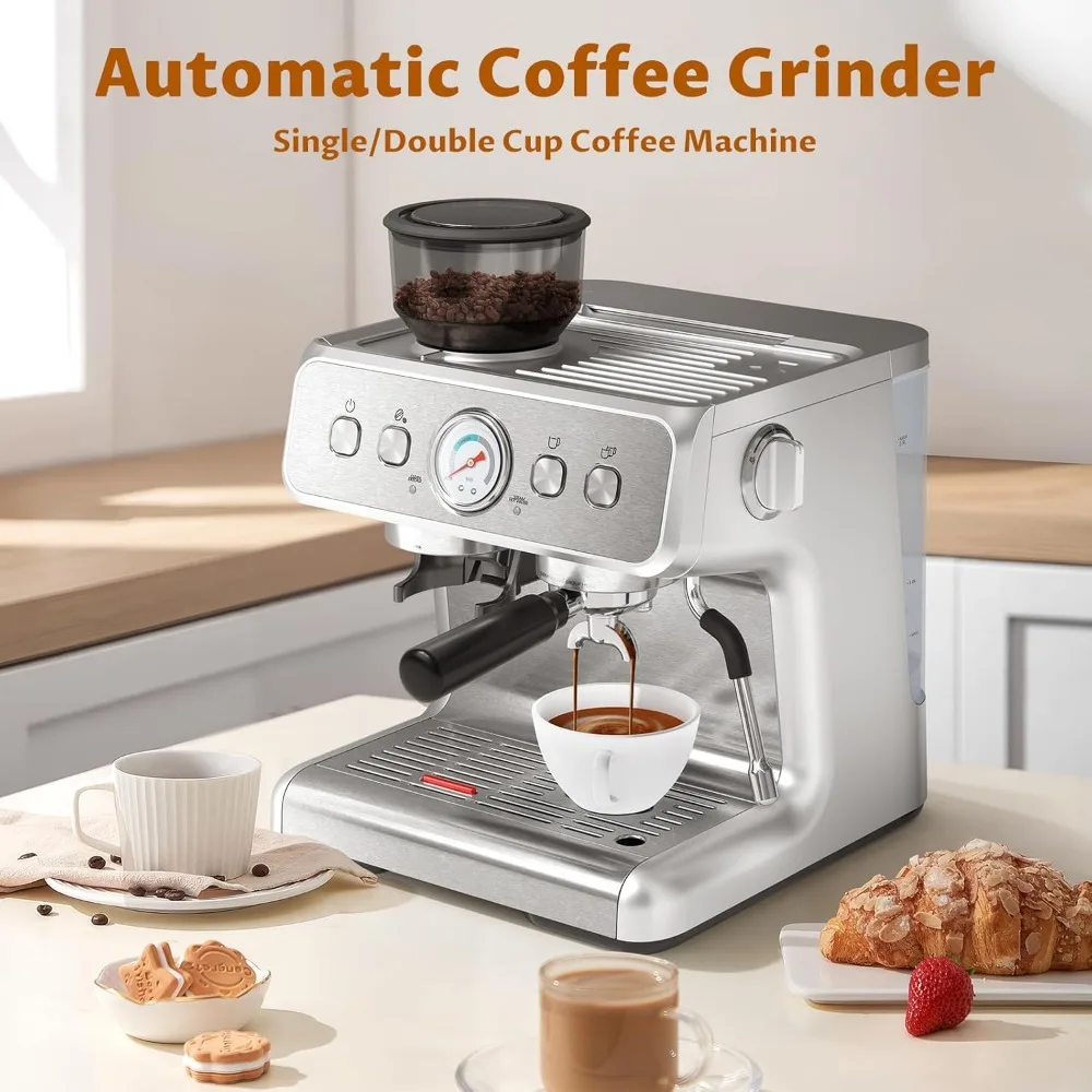 Espresso Machine 15 Bar, Coffee Maker for Cappuccino and Latte Maker with Milk Frother Steam Wand, Fast Heating Coffee Machine 3