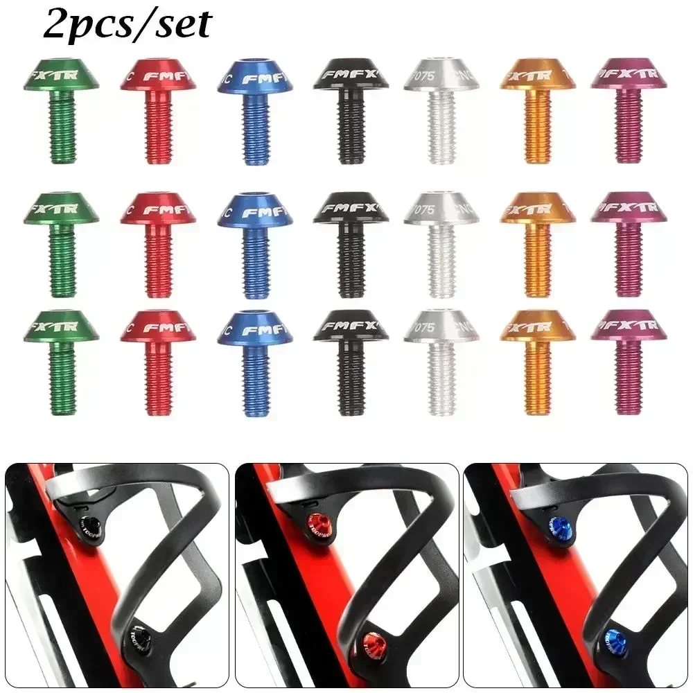 Colorful Aluminum Alloy Mountain Bike Water Bottle Holder Cage 2Pcs/Set Screw Bolts M5x12mm Durable Bicycle Accessories bicycle water bottle cage bicycle bottle holder water bottle holder bicycle bottle cage screws
