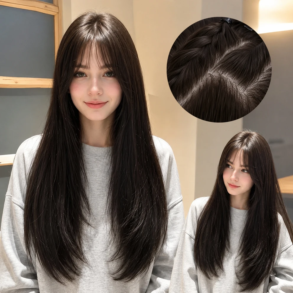 실크탑 인모 가발 6x6 내추럴 스트레이트 리얼 버진 유럽산 인모 글루리스 가발..