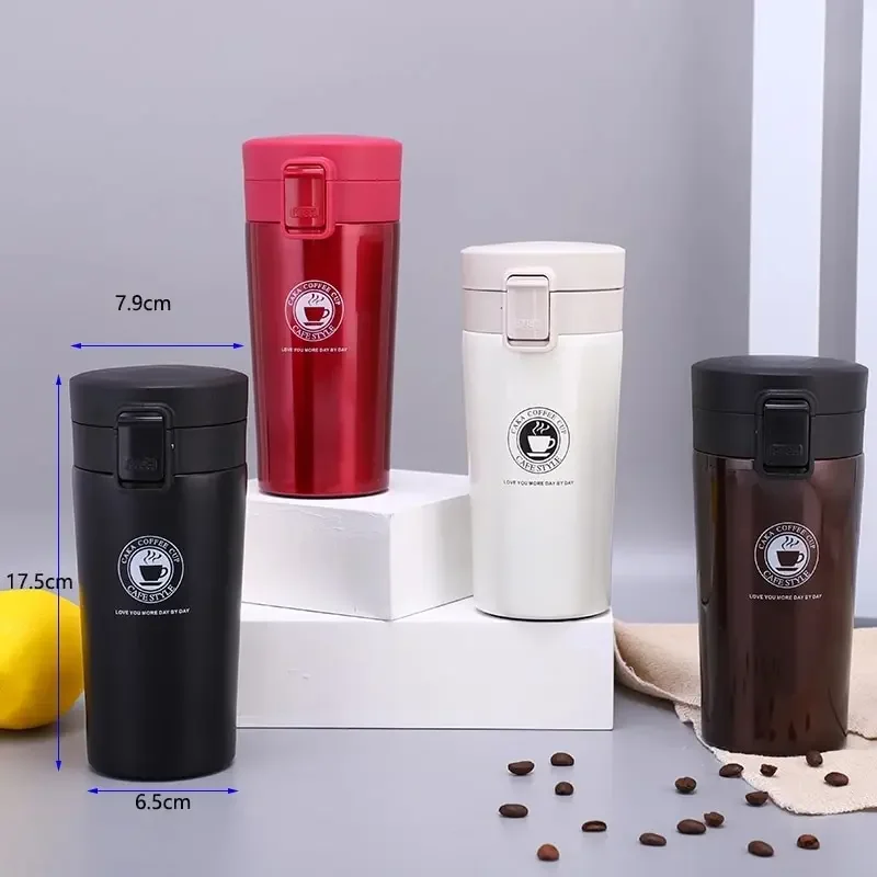 

380ml Thermos Coffee Cup Tea Mug Double Layer Stainless Steel Vacuum Insulated Metal Thermos Outdoor Sports Water Bottle