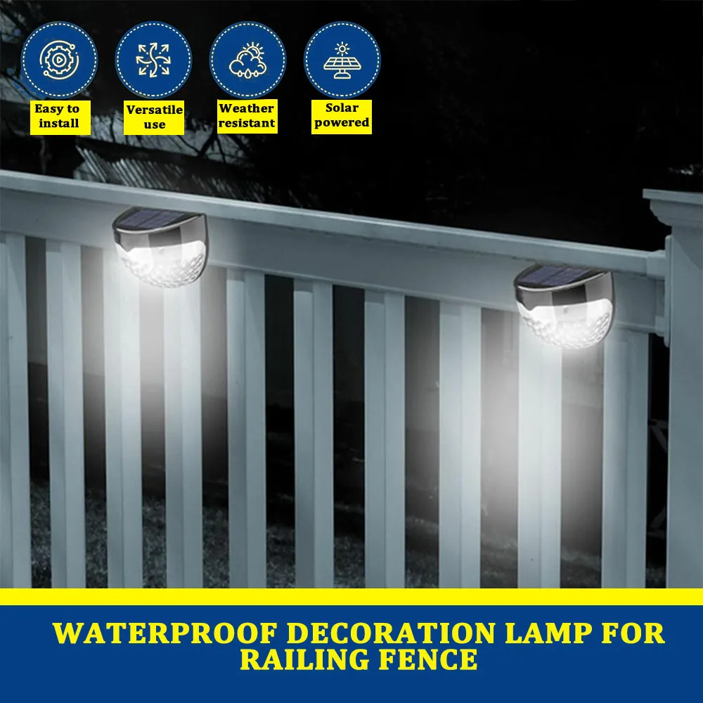 Solar Lights 6LED Outdoor Waterproof Wall Lamps Festoon Decoration LED Fence Lig
