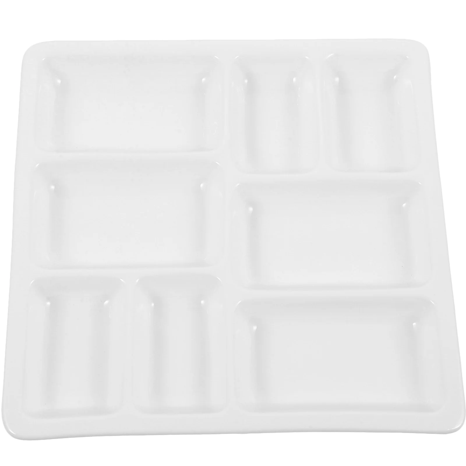Eight Grid Ceramic Palette Paint Mixers Artist Trays Watercolor Pigment Plates Diy Supplies Empty Pans Children Painting