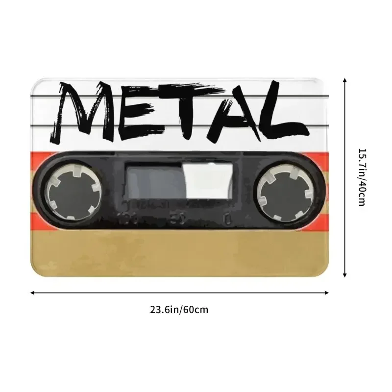 Heavy Metal Music Front Door Mat Anti-Slip Outdoor Quick Dry Music Lover Tape Doormat Kitchen Balcony Entrance Rug Carpet