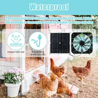 Kit de ventilateur à énergie solaire 100W 12V, ventilateurs de Ventilation solaires étanches IP65, Kit de panneaux solaires avec double ventilateur pour serre de poulailler 4