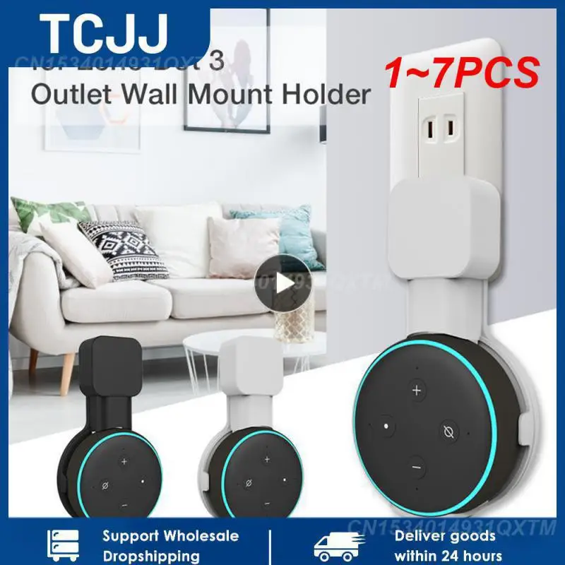 1 ~ 7Pcs Echo Dot Supporto Per Montaggio A Parete, Gancio Per Altoparlante Accessori Salvaspazio Cavo Integrato Manageme Per Altoparlante Echo Dot 3 U