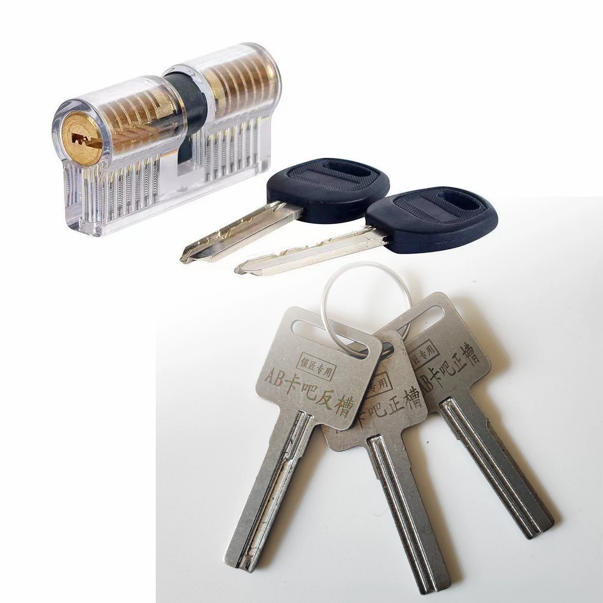 Cerradura de práctica de cerrajero transparente AB KABA, de bloqueo kaba, potencia universal, llaves abiertas eléctricas cerraduras - AliExpress