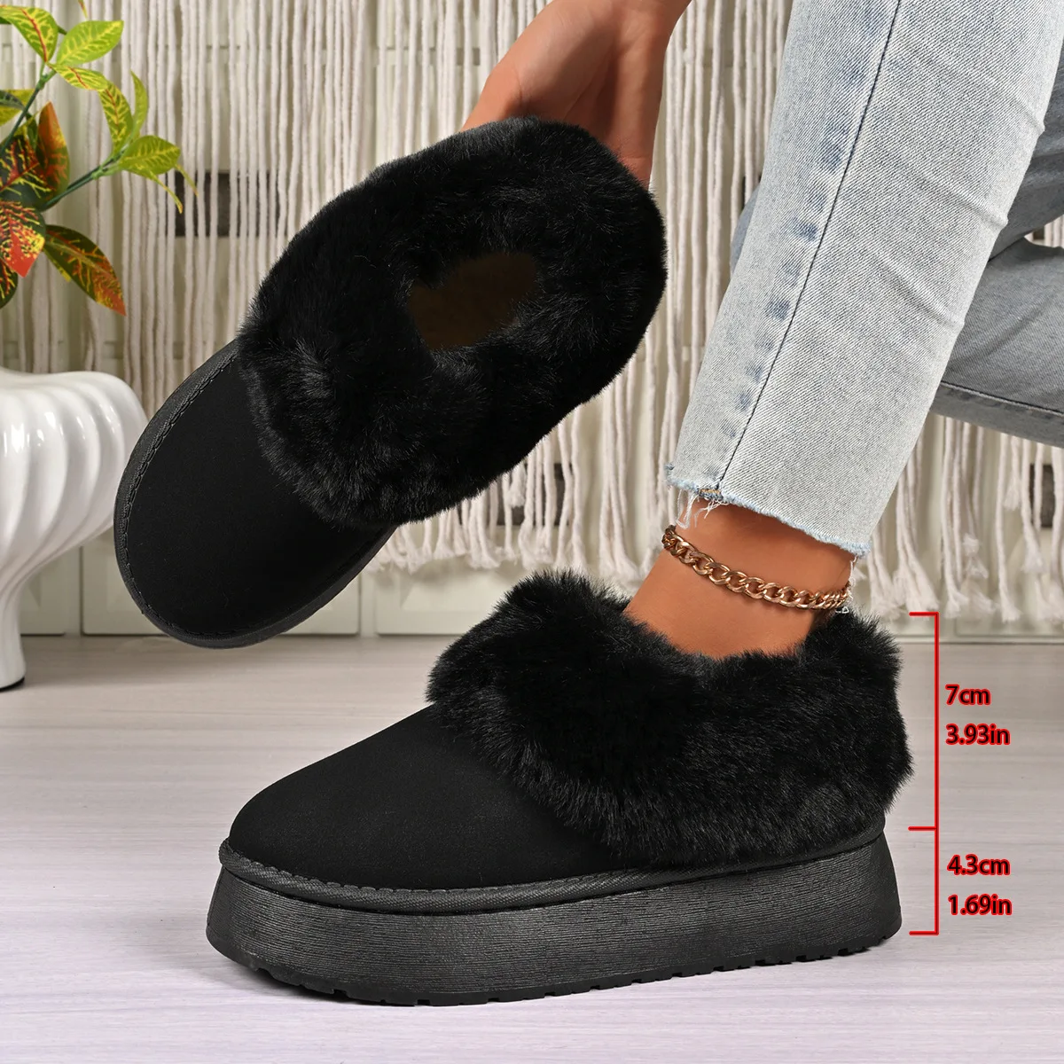 2025 Casual Women's Winter New Suede Super Mini Girls Cotton Shoes  Short Plush Warm Light Walking Snow Boots for Women