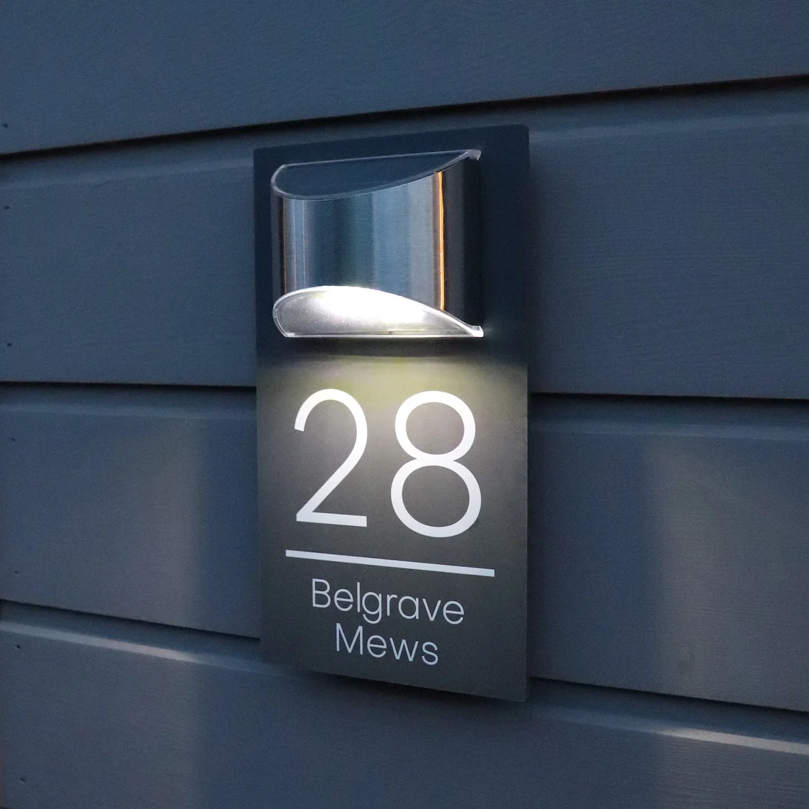 House Wall Plaques Customized House Sign Solar LED Light Acrylic Plate Modern Residential UV Print Address Plaque Outdoor Street Name Door Plat