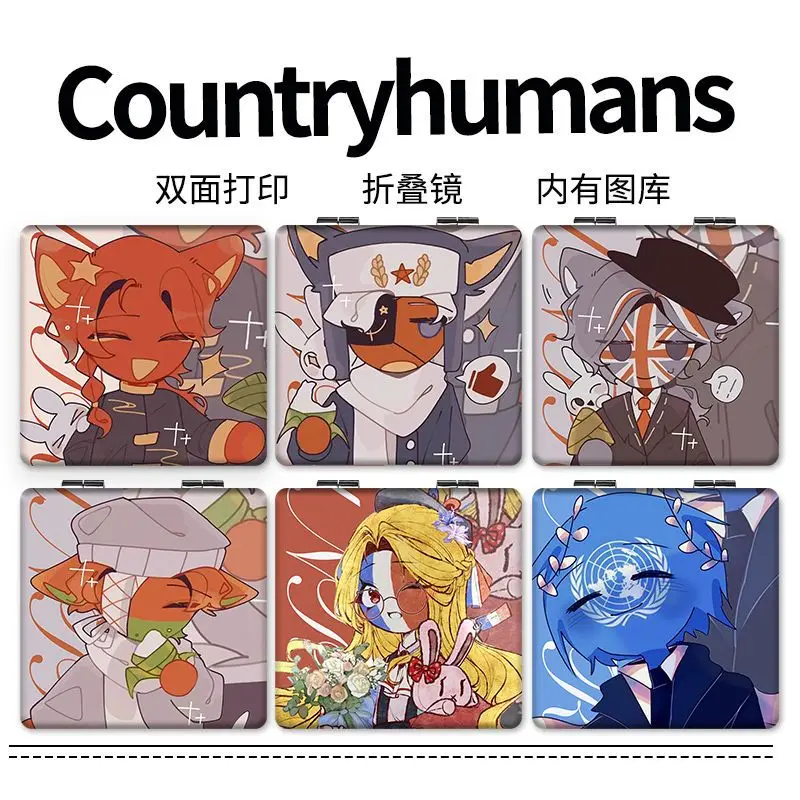 Countryhumans Animation Derivatives Mirror Anime Ch Countryhuman Fold Mini  Mirror Toy Figures Kawaii Print Cosplay Portable Gift - AliExpress