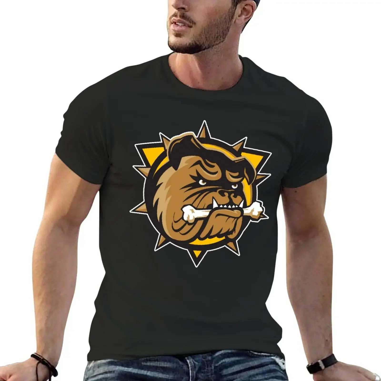 T-Shirt Hamilton Bulldogs Ventagli Sportivi Magliette Da Allenamento Vintage A Maniche Corte Per Uomo