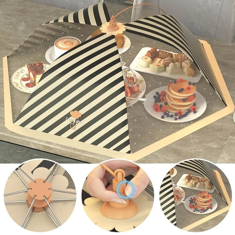 Serving Cover Foldable Collapsible Metal Frame Anti Fly Mosquito Table Food Cover Meal Table Mesh Food Mesh Screen