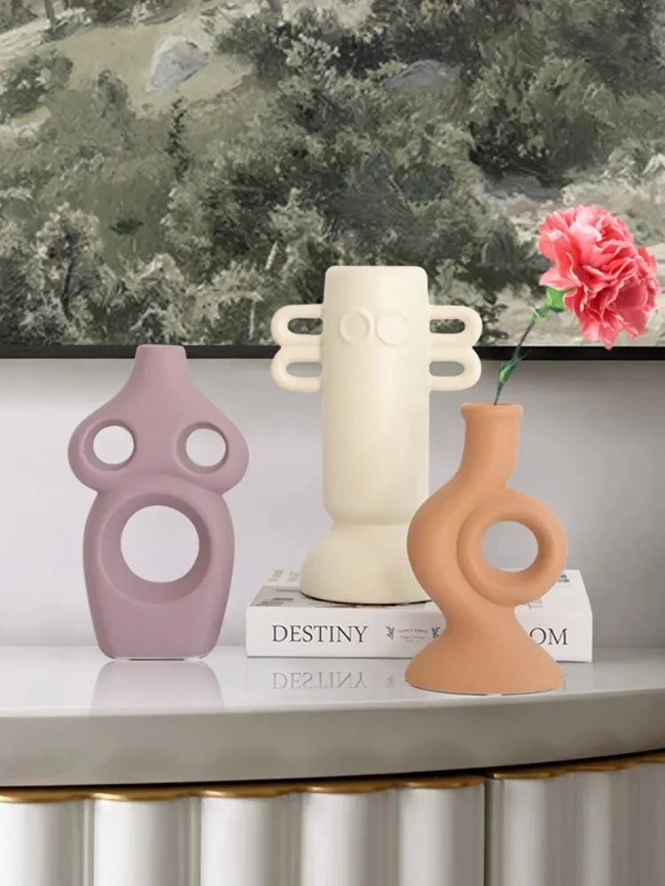 

Керамическая ваза Morandi в скандинавском стиле, модель для гостиной, столовой, минималистское украшение