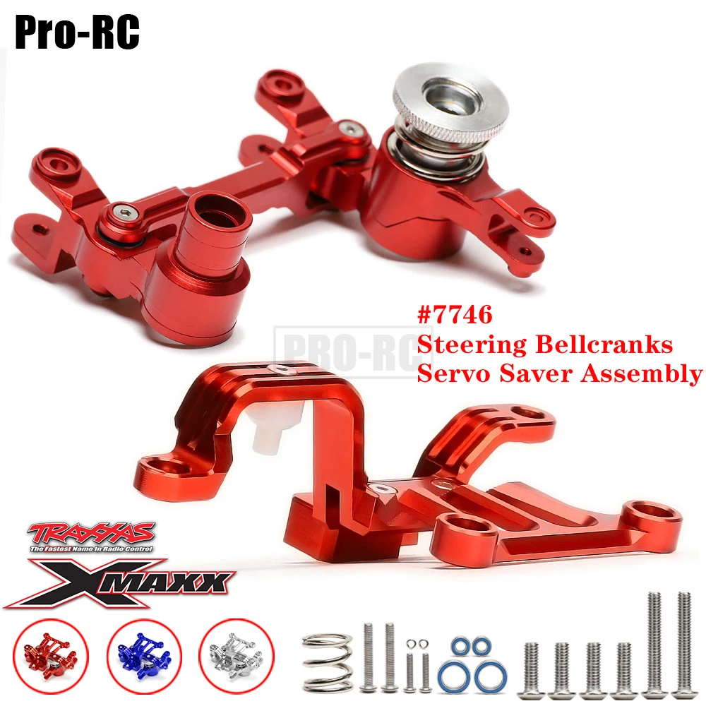 

For Traxxas 1/5 X-MAXX XMAXX 6S 8S Steering Bellcranks Support / Servo Saver & Spring & Bearings Alu. Alloy Assembly RC Car Part