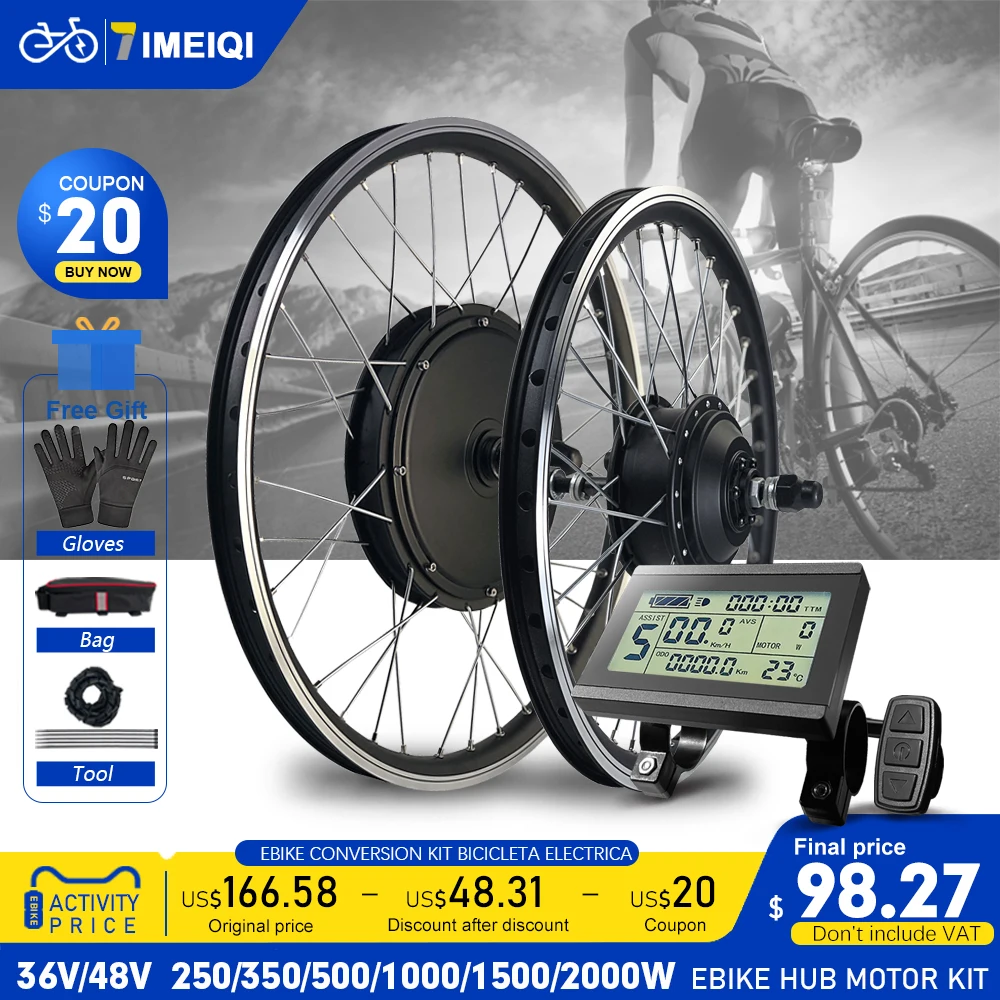 Kit Di Conversione Ebike 36V 350W 500W 48V 1000W 1500W 2000W Ebike Brushless Anteriore Mozzo Posteriore Motore Kit Ruota Bici Bicicleta Electrica
