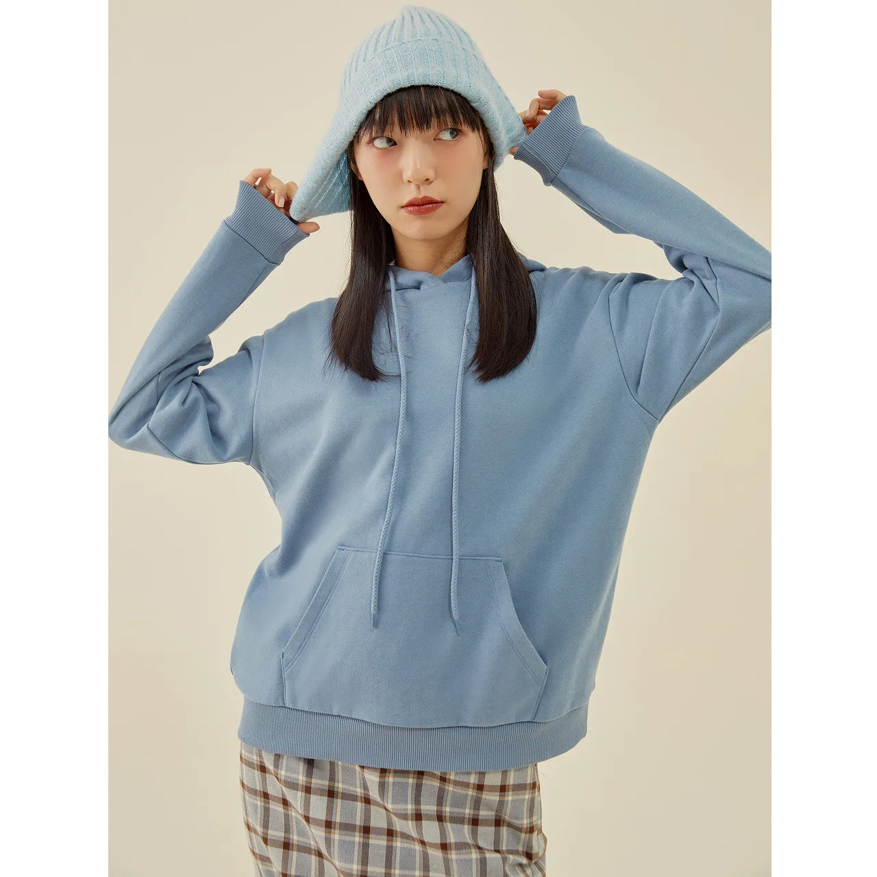 Metersbonwe Casual Perennial Knited Hoodies For Women Solid Color Loose Hooded Jumper Leisure Multicolor Pullover Tops