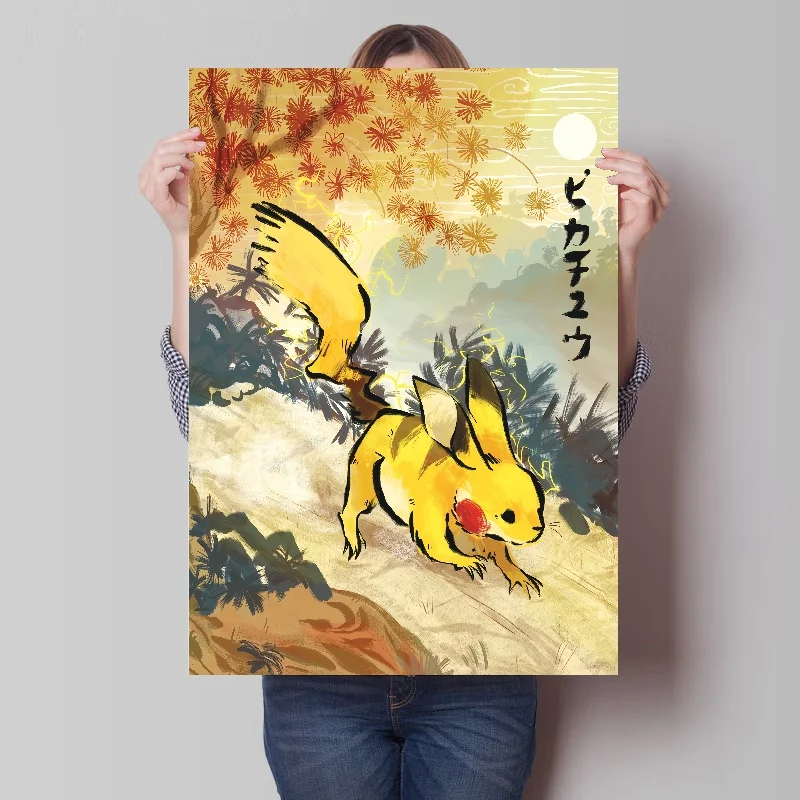 子供のためのポケモン漫画キャンバスポスター、アニメアクション