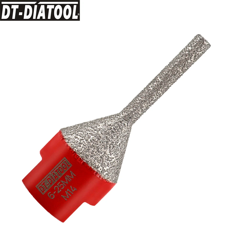 DT-DIATOOL 6*25mm Diamond Finger Bit Core Drill M14 Chamfering Milling Enlarge Holes Shaping Edge Tile Marble Ceramic Granite