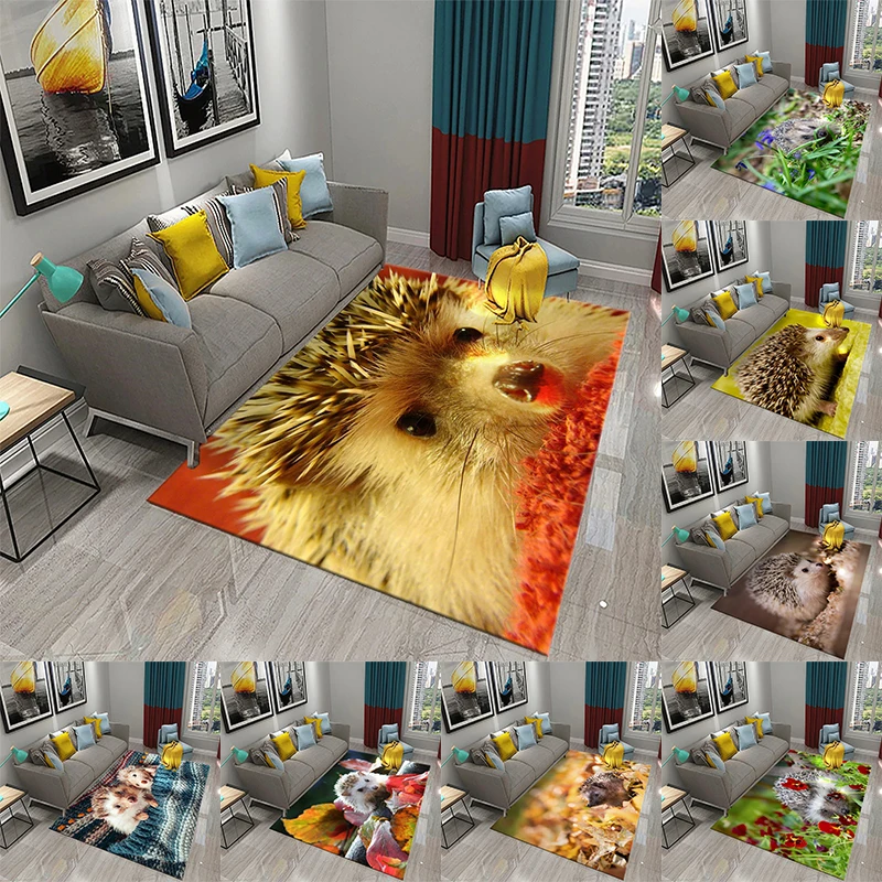 

3D ковер с ежиком, домашний декор для спальни, гостиной, напольный коврик для ванной, туалета, входной Противоскользящий дверной коврик