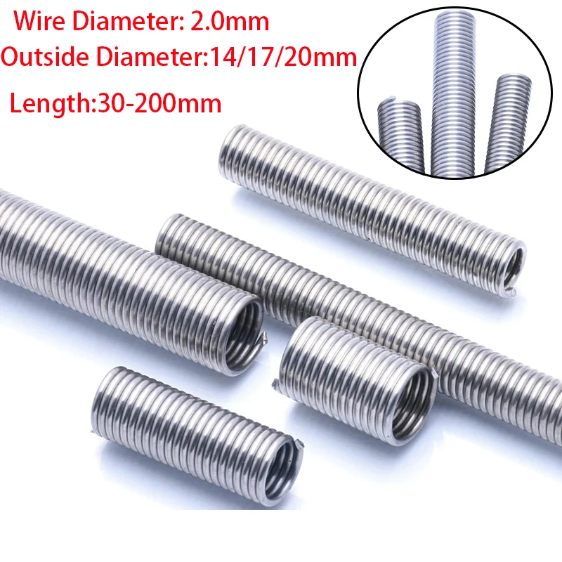 

1 шт. стальная проволока, диаметр 2,0 мм, крючок из нержавеющей стали 304, свободная пружина с плоской головкой, круглая возвратная пружина, длина 30-200 мм