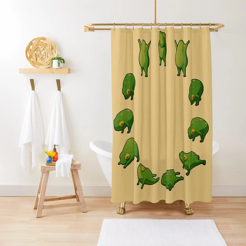 

Yoga Frog Sun Salutation (No Arrow) Shower Curtain Transparent Bathroom Shower Luxury Bathroom Shower Bathroom Decor Curtain