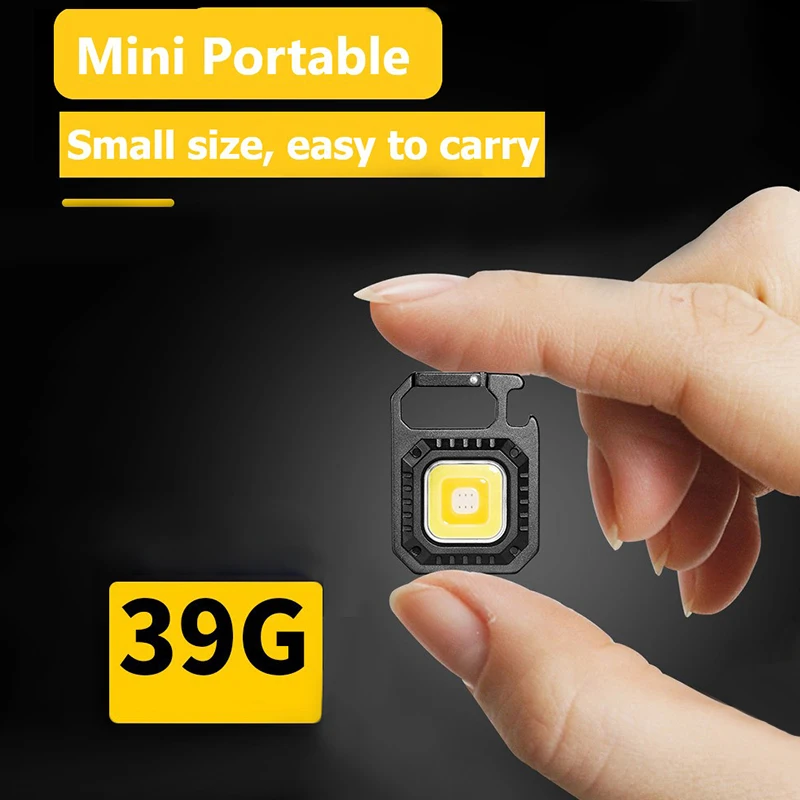 미니 LED 손전등 USB C 충전식 키체인 조명, 다기능 작업 조명, 야외 캠핑 랜턴, 낚시 토치, 800LM