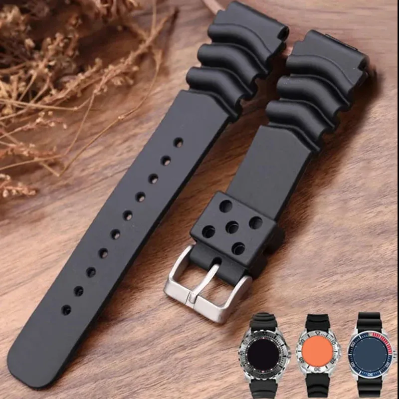 Durable Waterproof Diving Silicone Watch Band - Men's Sport Resin Wristband Accessory, Soft Rubber