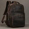 Soft Genuine Leather Backpack Fit For 15.6 inch Laptop Daypack Multifunction USB charging Fashion Male Mochila Travel BacKpack 1