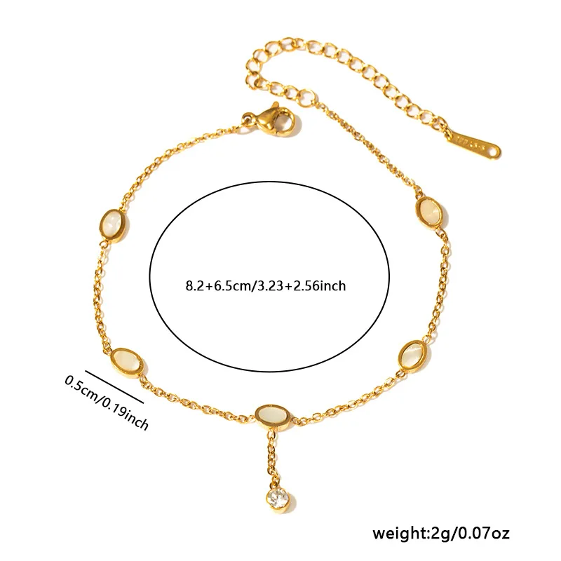Trendy Stainless Steel White Shell Flower Butterfly Charm Bracelets For Women Gold Plated Chain Link Bracelet Jewelry 8