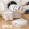 3pcs/set Mesh Laundry bag Washing Machine Shoes Bag Travel Storage bags Portable Anti-deformation Protective Clothes organizer 1