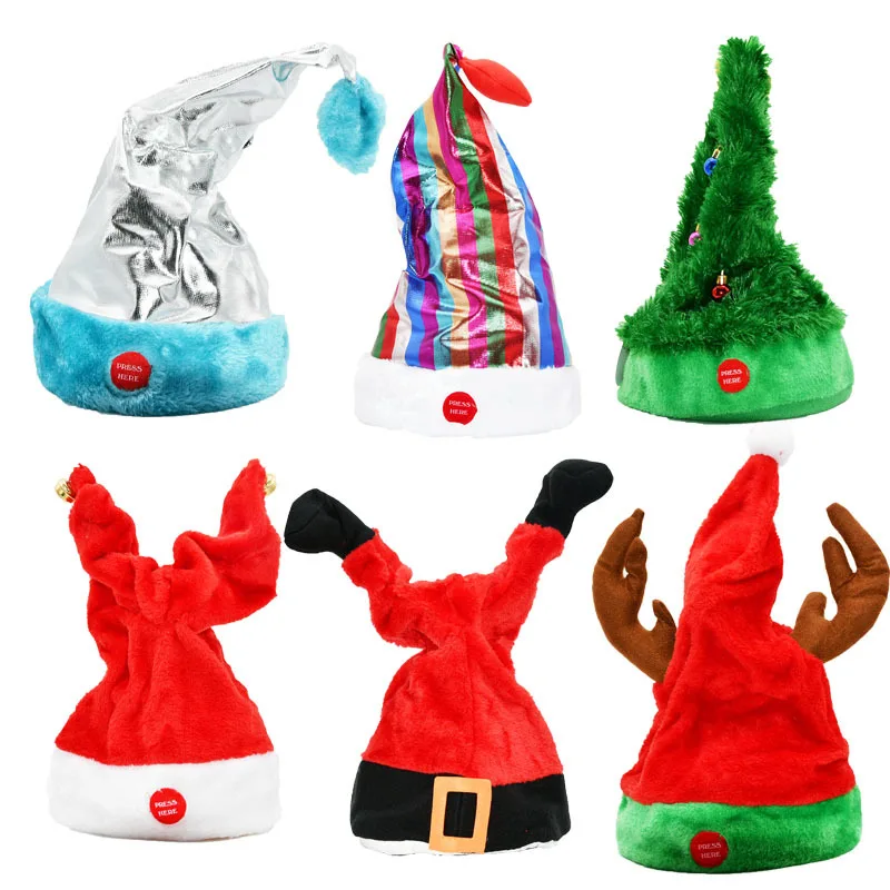 10 Choice Musical Christmas Hat Swing Dance Christmas Santa Antler Hat