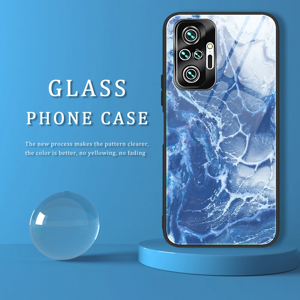 phone pouches Gradient Marble phone Case For Redmi Note11S 10PRO 10S 9S 9PRO 8PRO 8T Tempered Glass Protective Cover Redmi 10 9A 8A 7A waterproof pouch for swimming