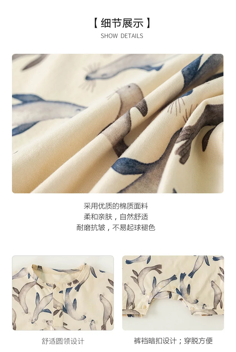 Description Picture 4 of itemBaby Jumpsuit Summer New Short-sleeved Cute and Comfortable Men and Women Baby Cotton One-piece Pajamas Crawling Clothes