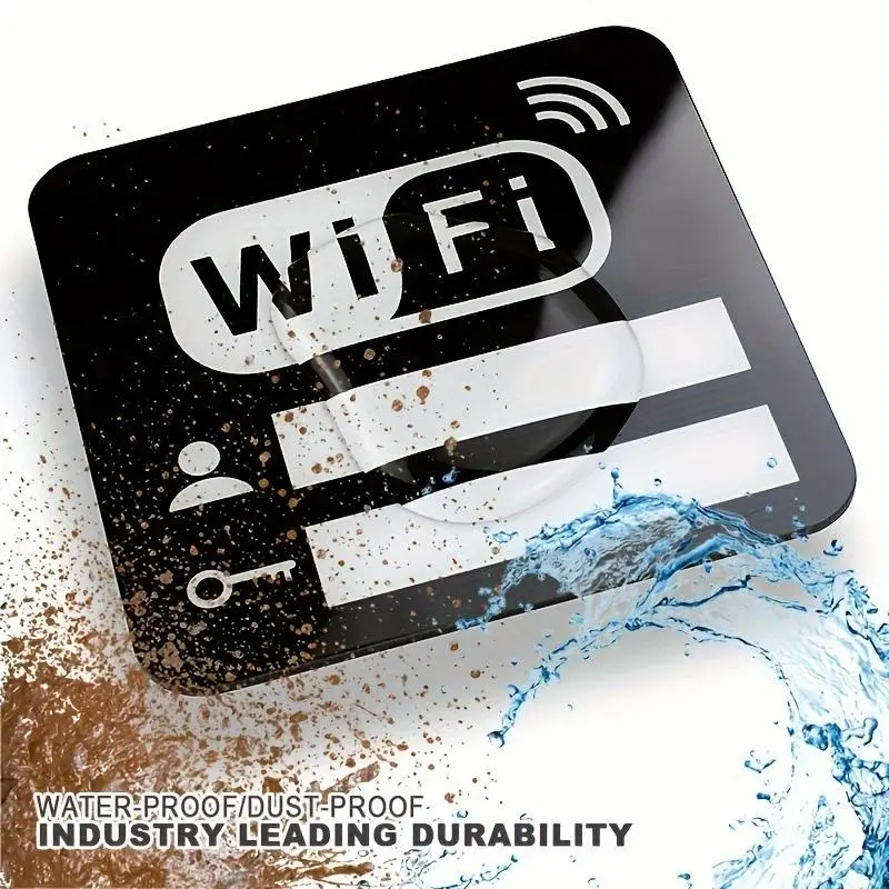 1/5Pcs 공공 장소, 가정, 상점용 아크릴 미러 WiFi 표지판 스티커, 손글씨 계정 및 번호 WiFi 공지판 표지판