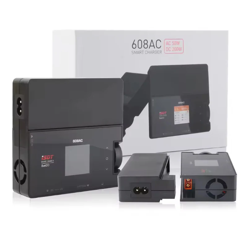 ISDT 608AC AC 50W DC 200W 8A BattGo Интеллектуальное зарядное устройство для аккумулятора Разрядное устройство со съемным источником питания thumbnail 5