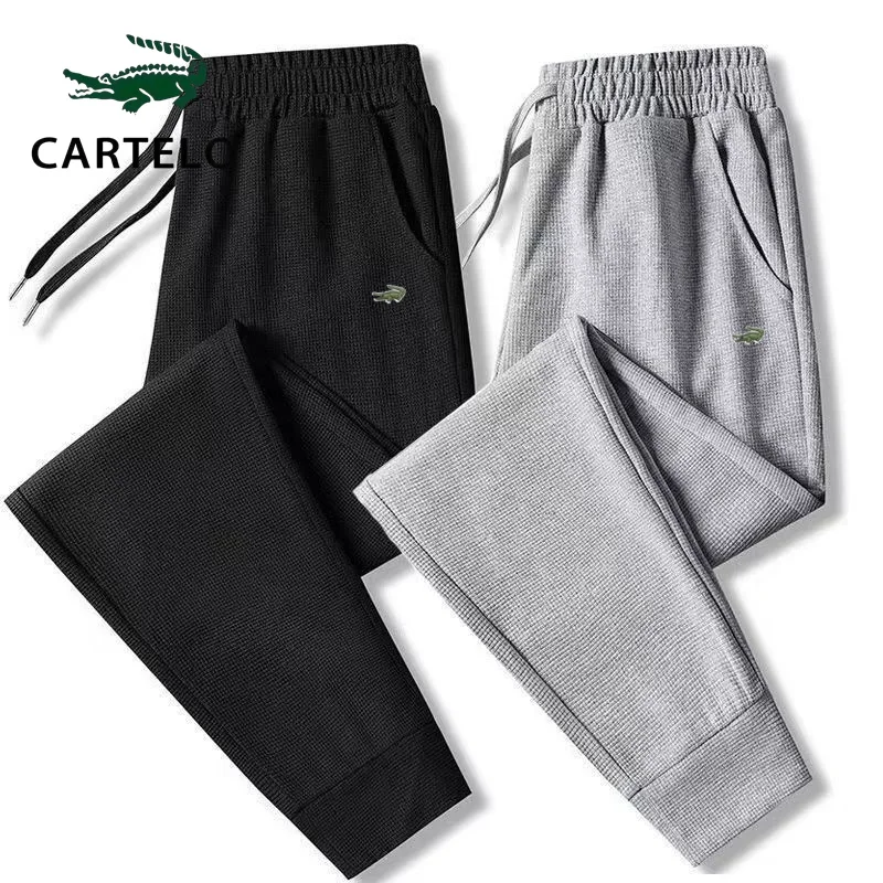 CARTELO Waffle Pants Spring/Summer Leisure Sports Pants Fashion Embroidered Pants Men's and Women's Jogging Pants