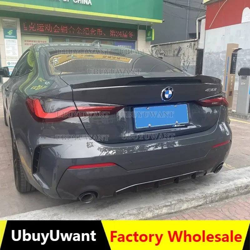

Новинка спойлер из натурального углеродного волокна для BMW 4 серии G22 Coupe крыло 2 двери 425i 430i задняя губа багажника автомобиля черный хвост ребро M4 Стиль 2020 и выше
