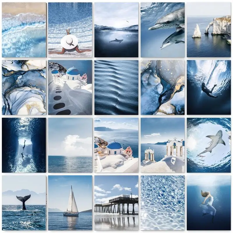 A3 インテリア グラフィティ「MAAAT JAM」 GATYZTORY 40x50cm Pictures By Numbers Blue Sea Landscape