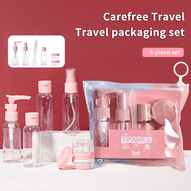 【6Pcs Travel Size Bottles Leak Proof Portable Toiletry Containers Empty Cosmetic Lotion Toner Spray Shampoo Essentials Cream】