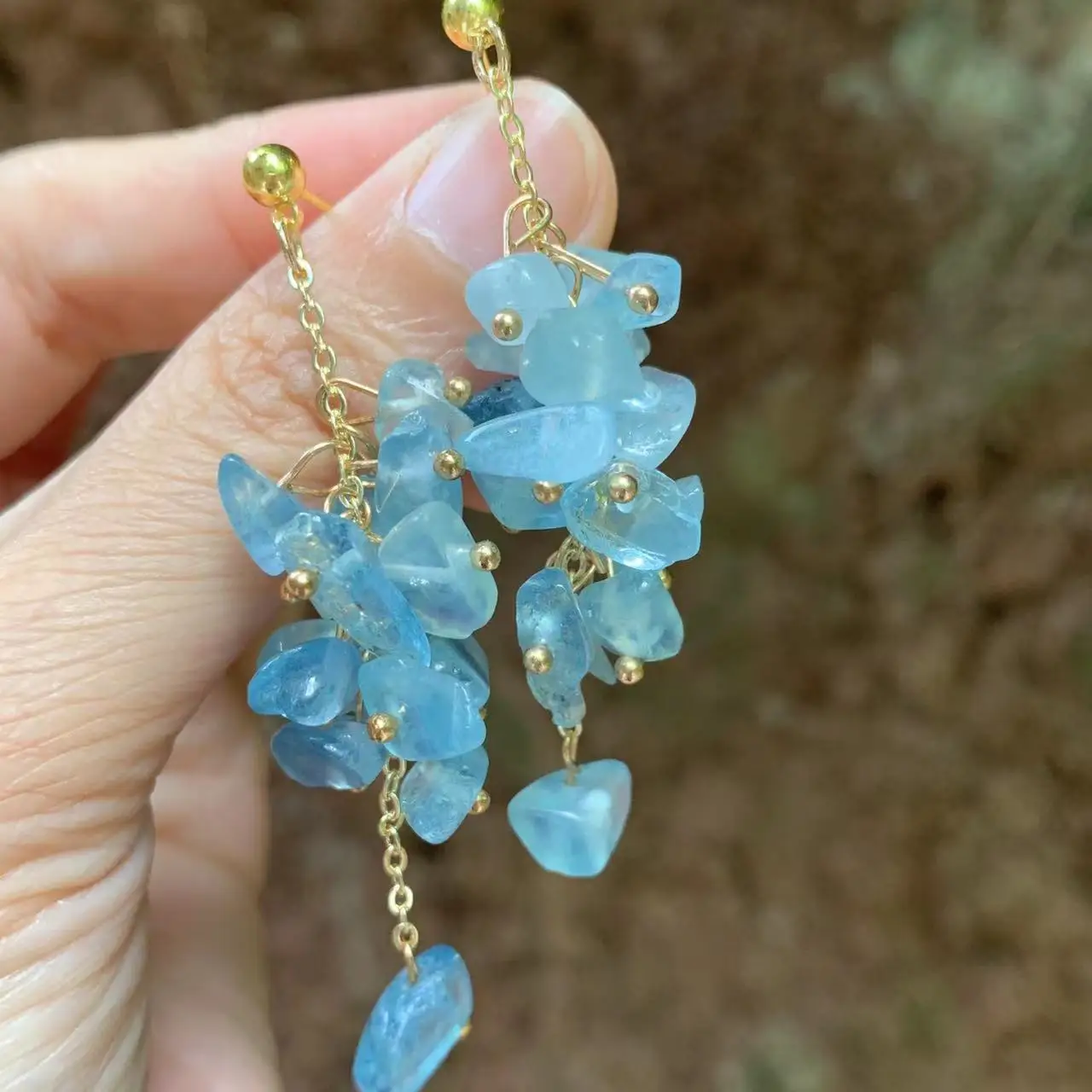 Aquamarine Raw Earrings – Earths Elements