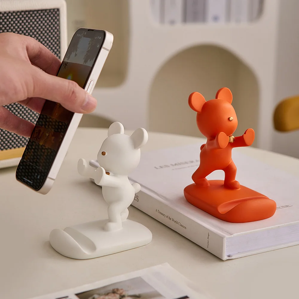 

Home Decor Practical Animal Figurines Phone Holder Lovely Office Computer Desk Accessories Cute Interior Room Table Miniatures